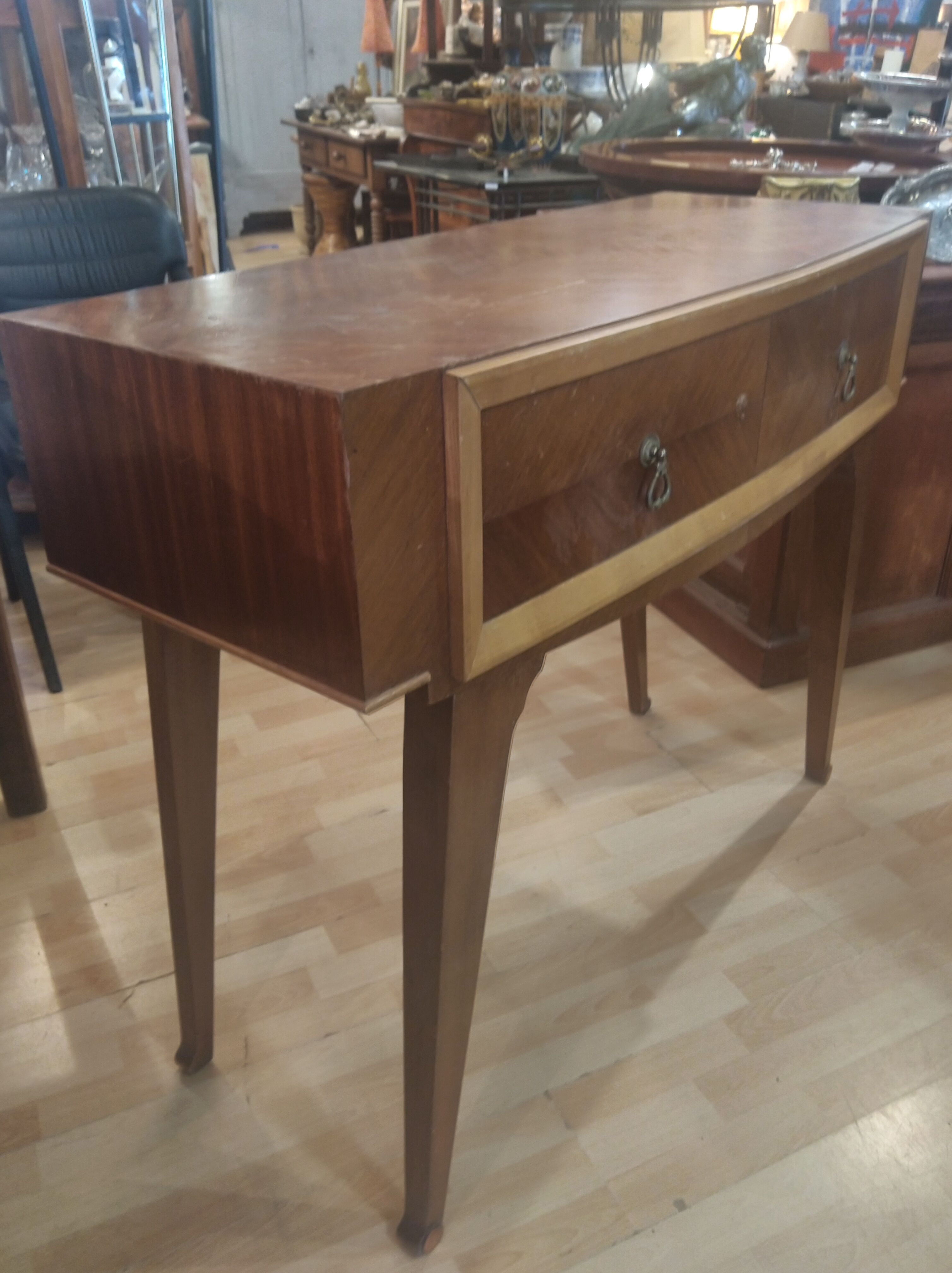 Console in mahogany and ash, circa 1950/60