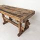 Wooden industrial workbench with vice, 194 cm long, 1930s.