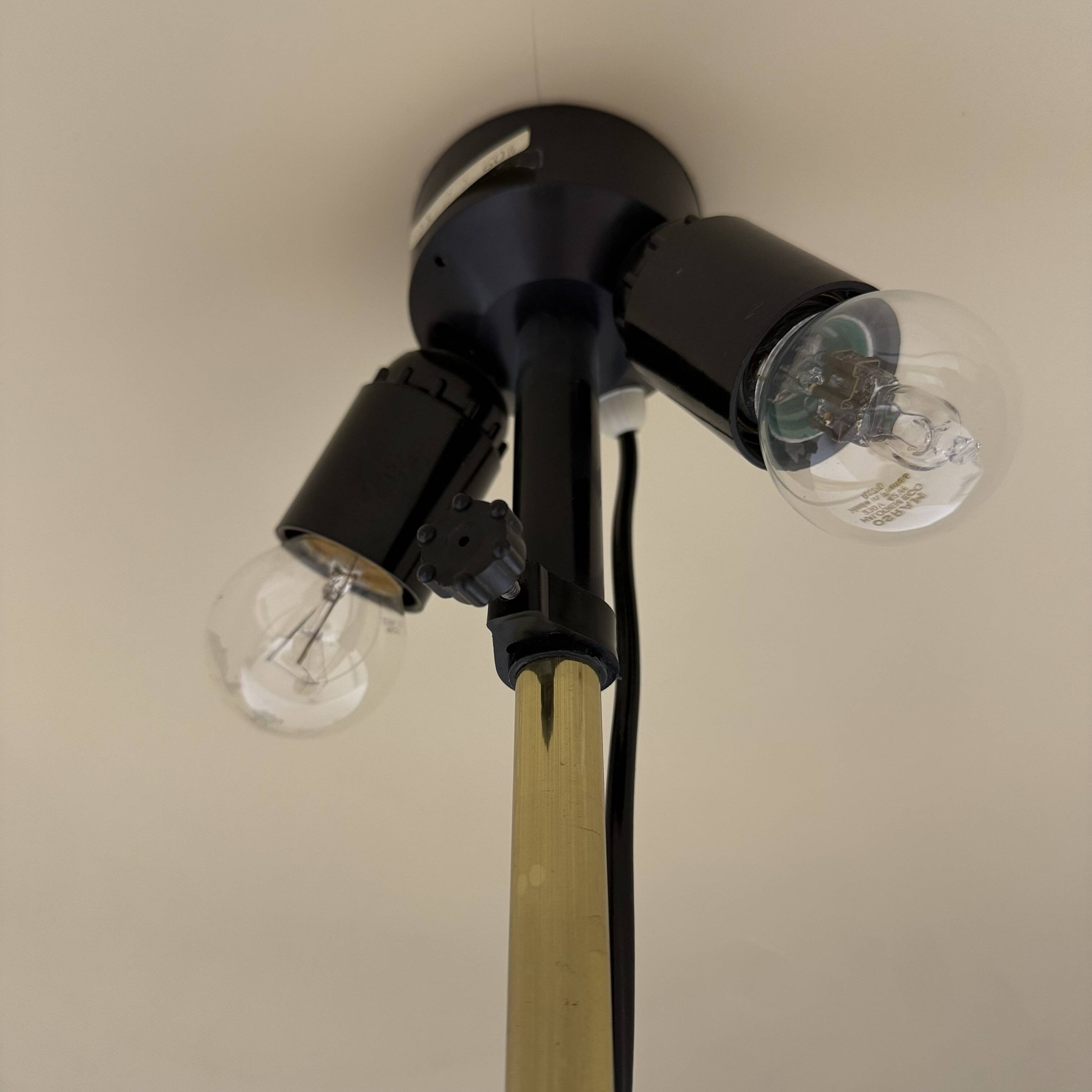 Vintage Mushroom table lamp with gold metal base , 1970s