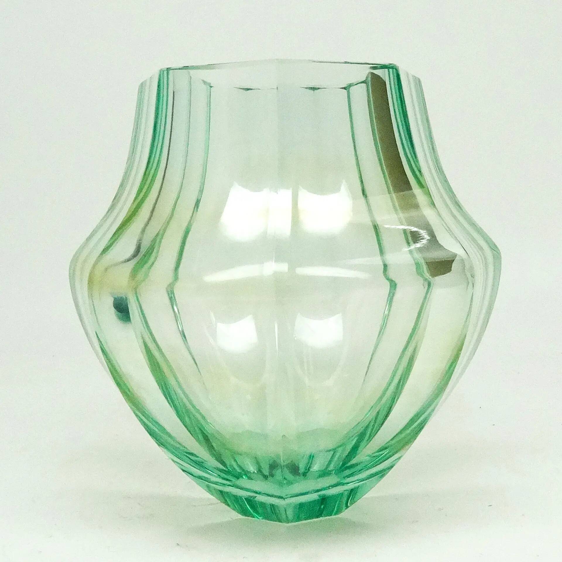 Art Deco vase, crystal, Moser, Czechoslovakia, 1930s