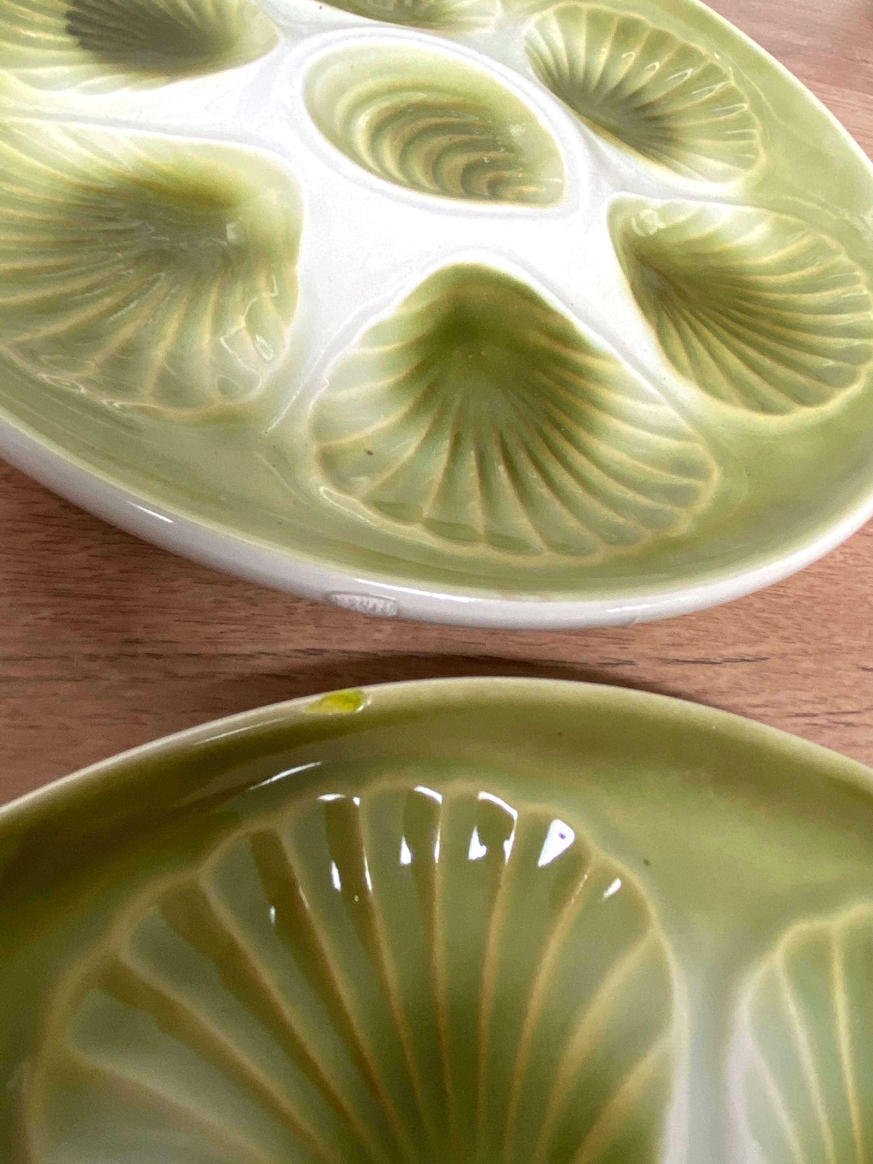 Set of 6 oyster plates in Earthenware Mill of Wolves