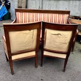 Antique Empire-style salon, 3 pieces. Original upholstery.