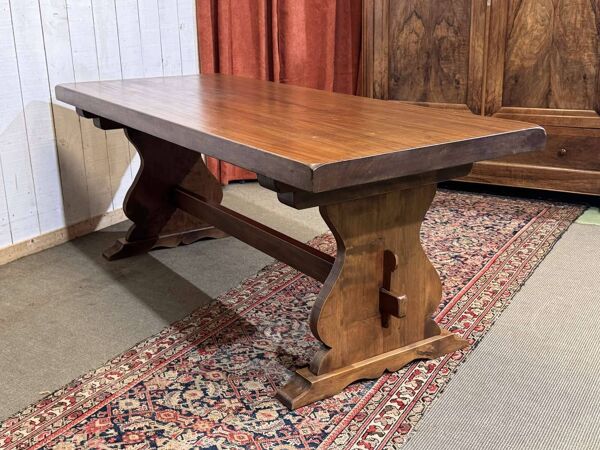 Table monastère en acajou des années 1970 - L=2m l=80cm H=75cm
