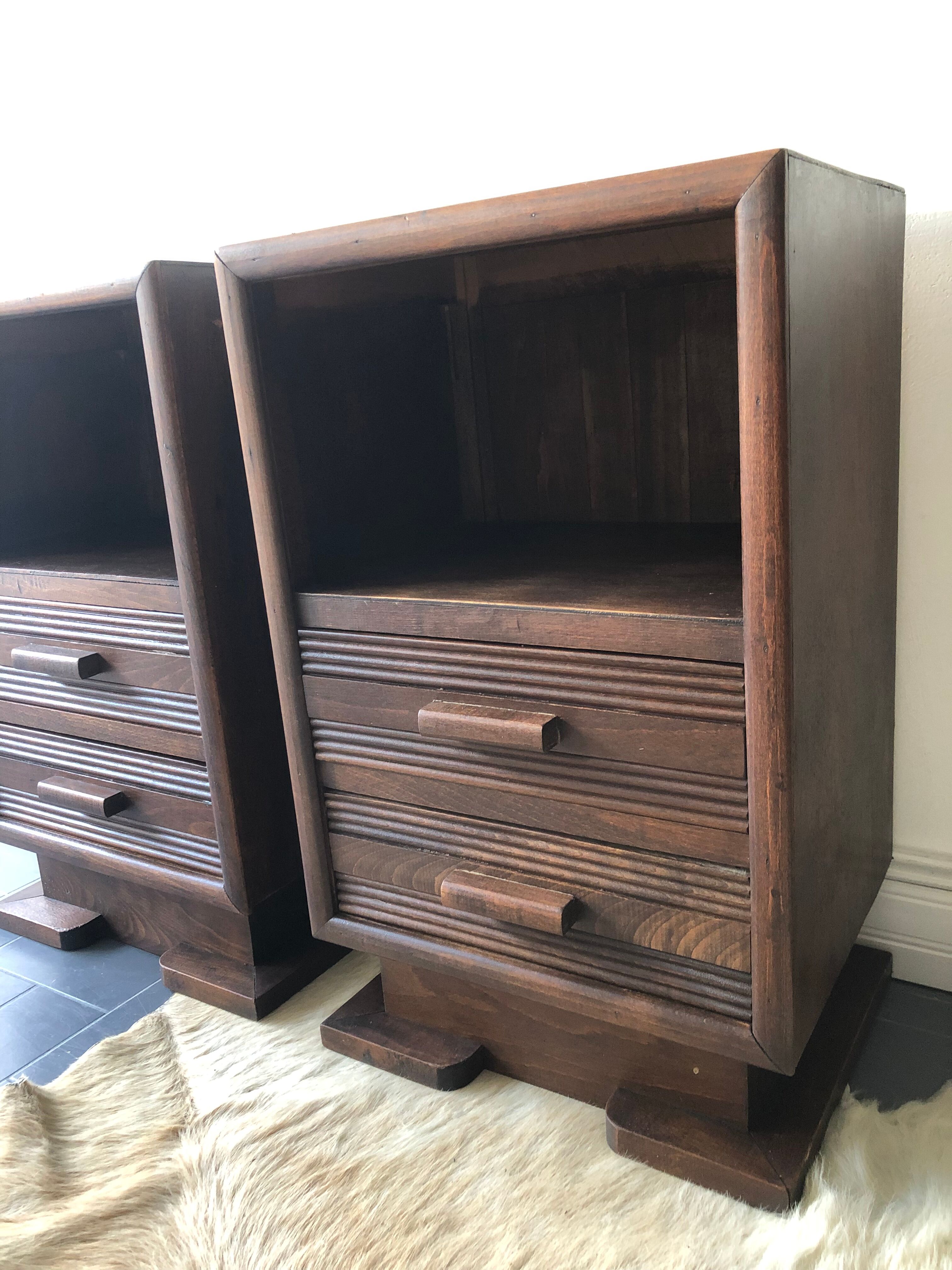 Pair of art deco bedside tables