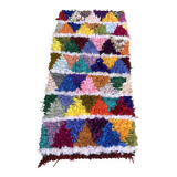 vintage boucherouite rug; berber boucherouite rug 120 cm x60 cm