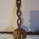 Twisted wooden spoon carved hands vintage folk art