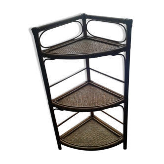 Rattan corner shelf