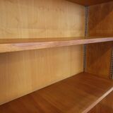 Large vintage oak wood bookcase shelf from the 50s 60s