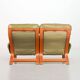 Scandinavian Rybo Rykken Olivegreen Leather 2-Seat Ry-Wing Lounge Sofa, 60s