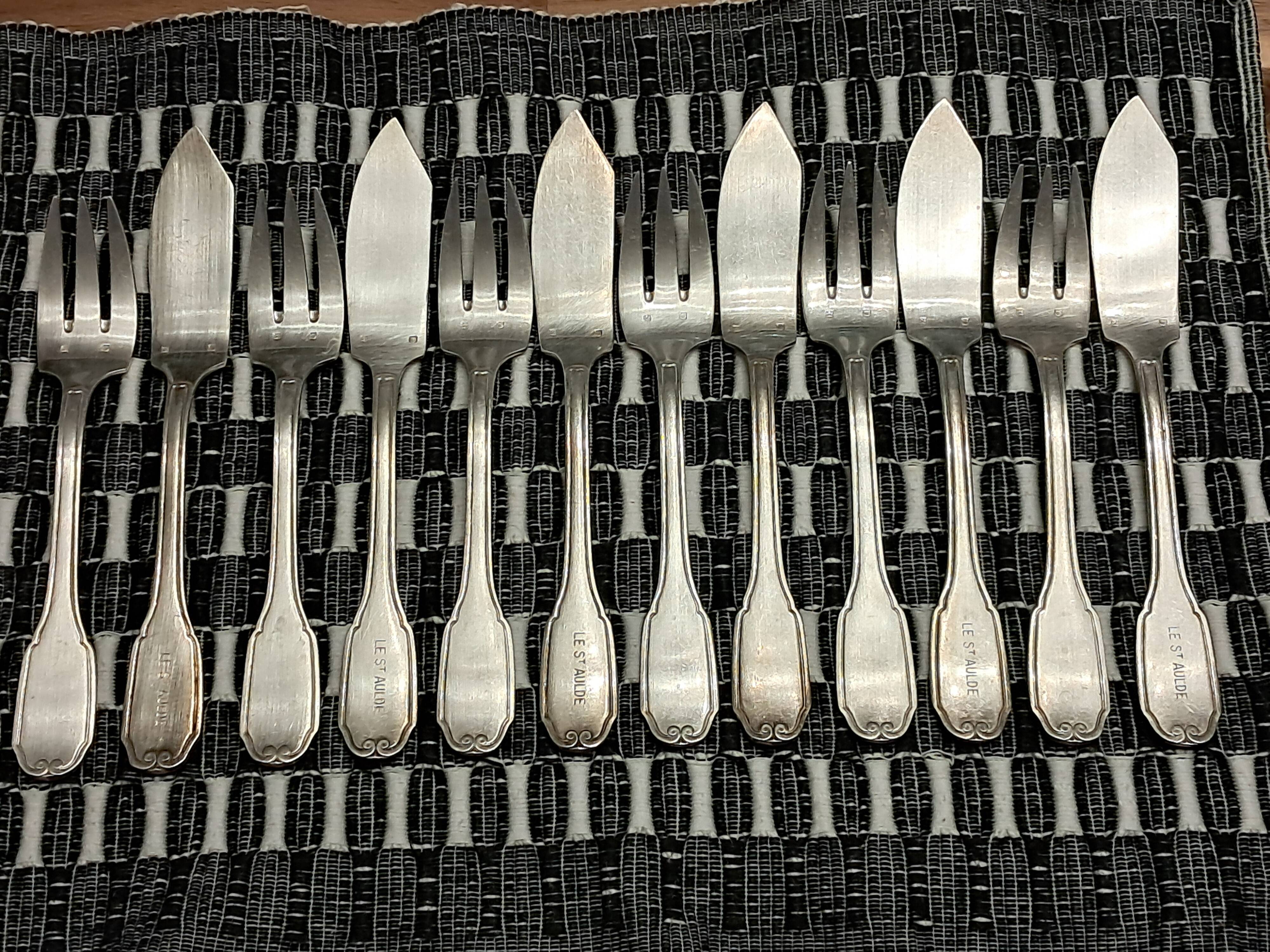Silver-plated fish cutlery Orbille