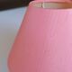 Pair of lamps, yellow spring foot, pink lampshade, 90s