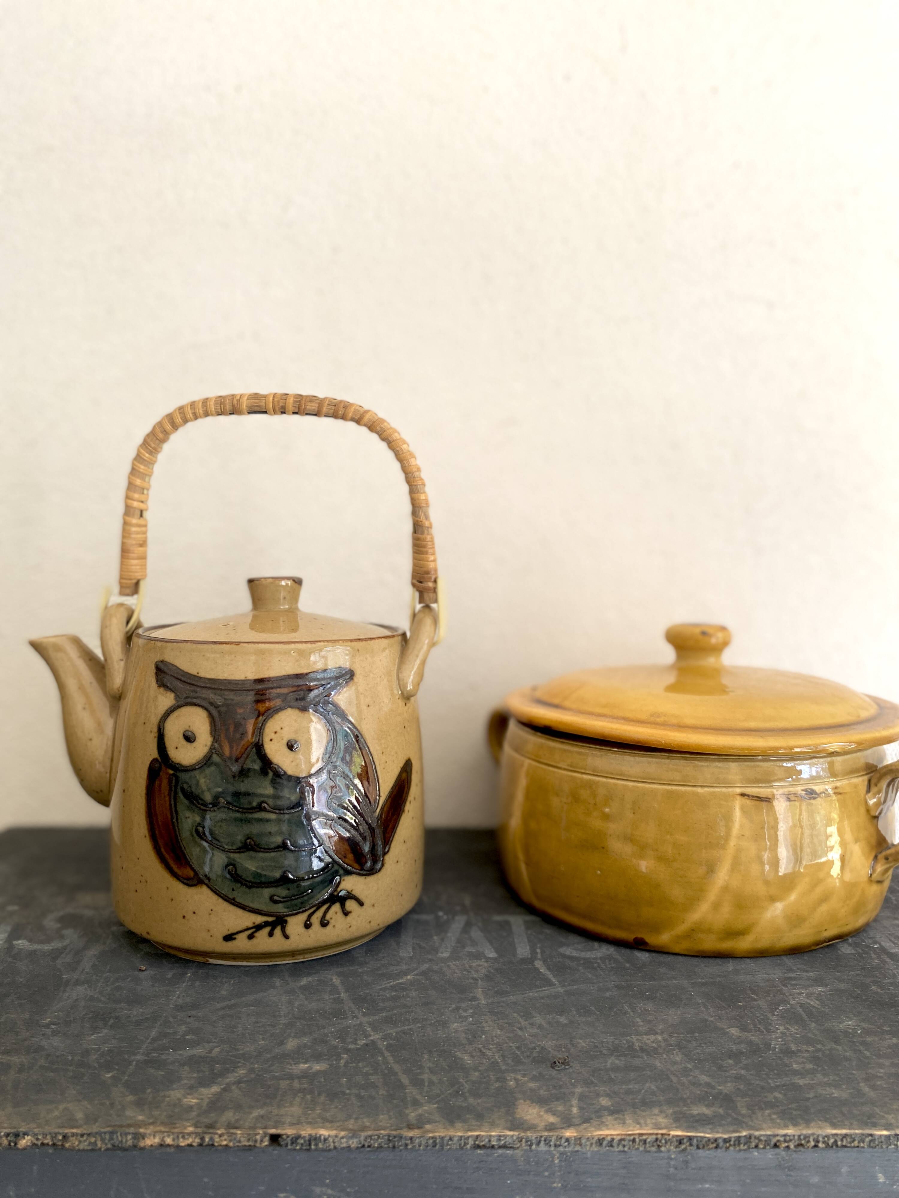 Glazed ceramic teapot, 1980s