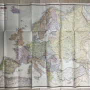 Très grande carte 93x73 : Europe Physique et Politique, imprimée par L