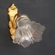 Brass Wall lamp antique Tulip transparent glass, vintage