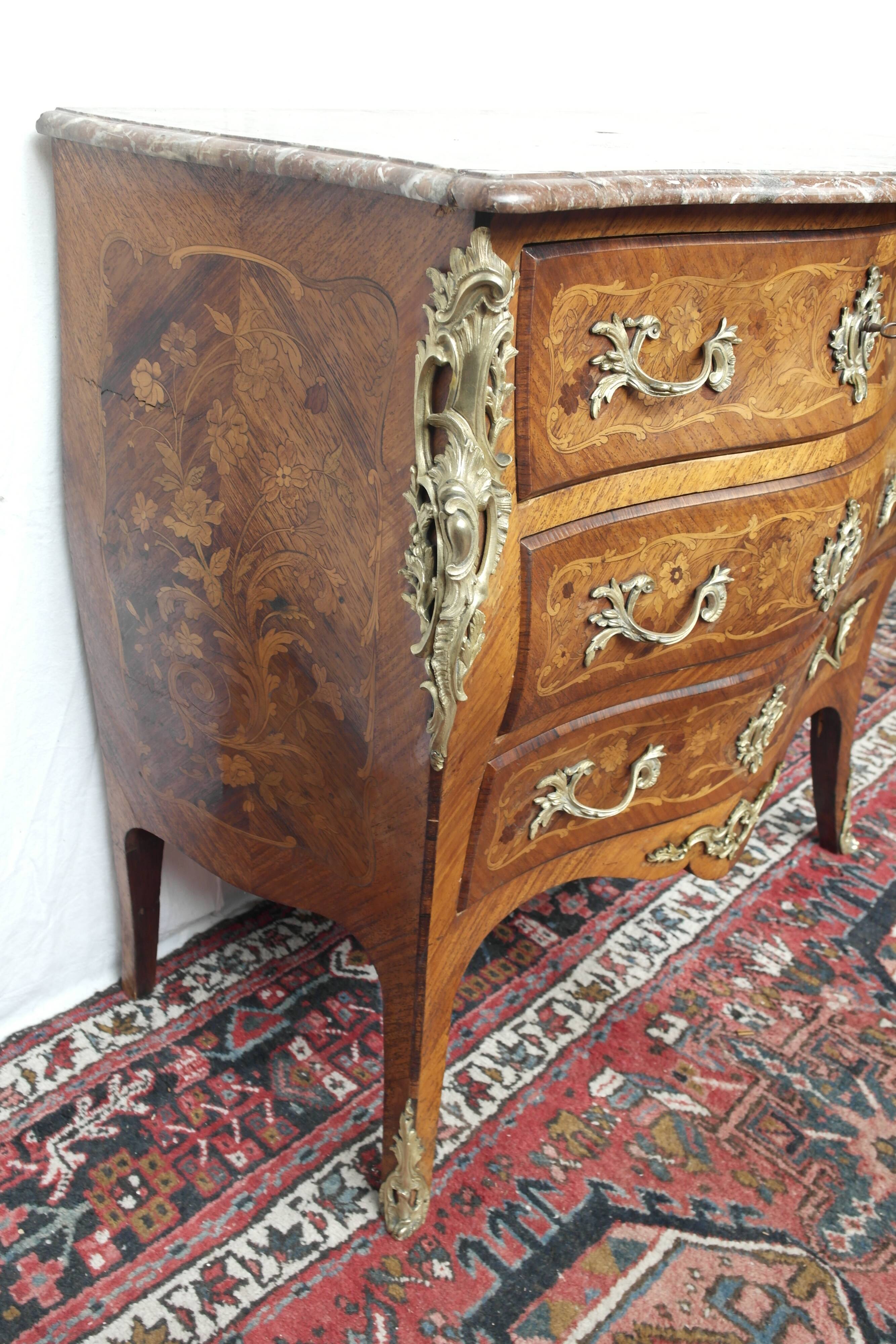 Napoleon III-era dresser in marquetry