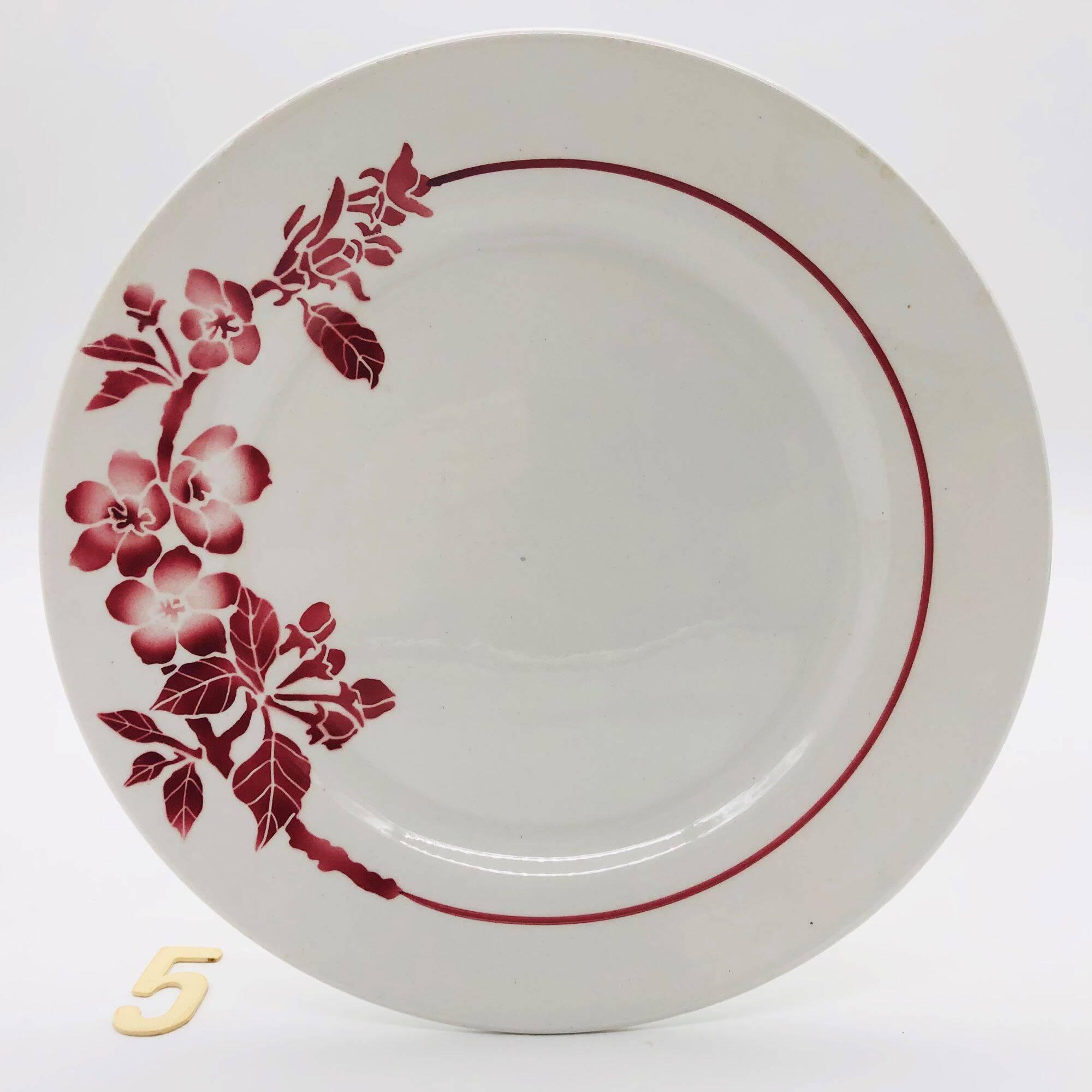 6 Pexonne flat plates, Opaque Porcelain Manufacture FF model Avril.