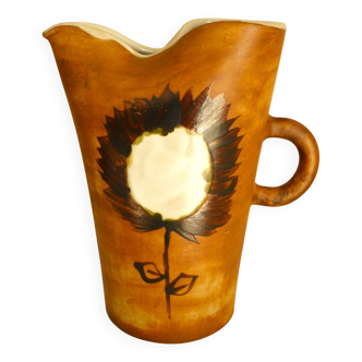 Vase, pichet en céramique émaillée par Madelaine Brault poterie La Colombe, années 50-60