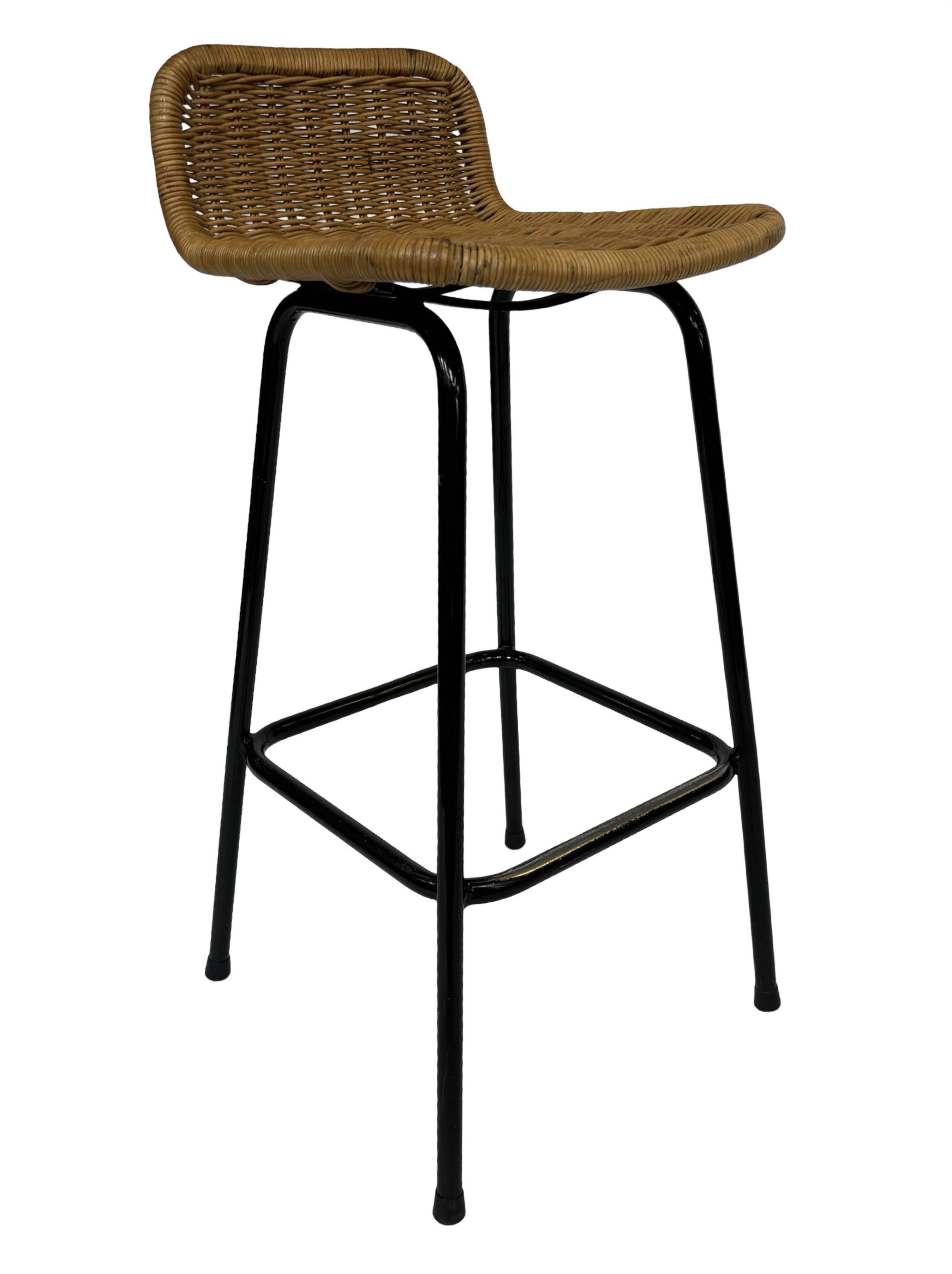 Tabouret de bar vintage Dirk van Sliedregt Rohe Noordwolde 1960 Pays-Bas