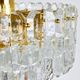Large ceiling chandelier in gilded brass and glass Palazzo J.T. Kalmar, 1950s