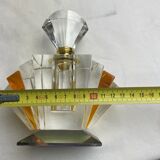 Empty art deco perfume bottle in amber crystal