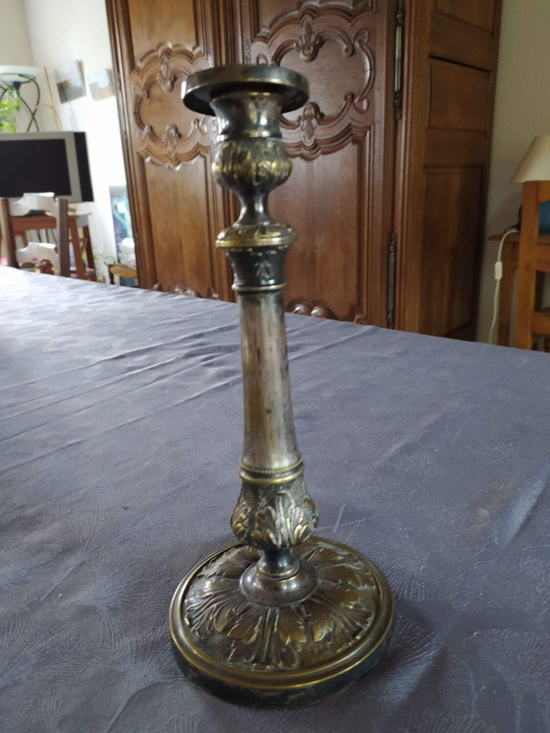 Antique brass candlestick