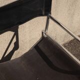 Lafuma folding leather armchair