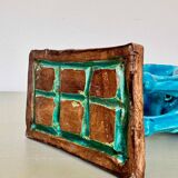 Sculpture of a Tang horse in turquoise blue earthenware