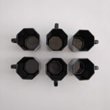 6 black espresso coffee cups Octime Arcoroc