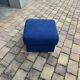 Tabouret ottomane mid-century bleu en tissu, années 1950 design moderniste compact