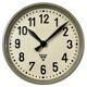 Grey Industrial Factory Wall Clock from Pragotron, 1950s