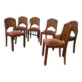 Lot of 6 Art Deco chairs from the 1930s