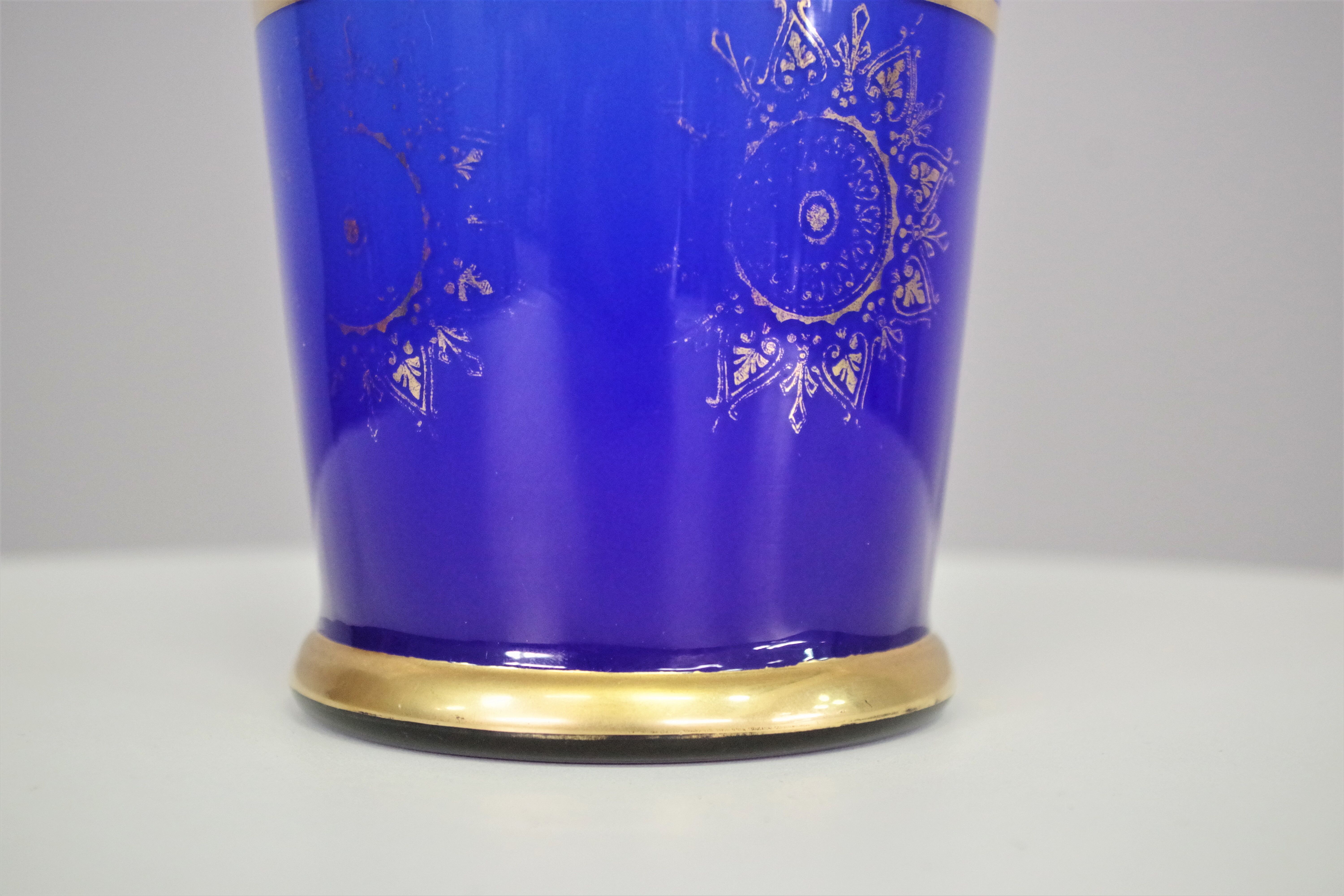 Hand-decorated glass vase