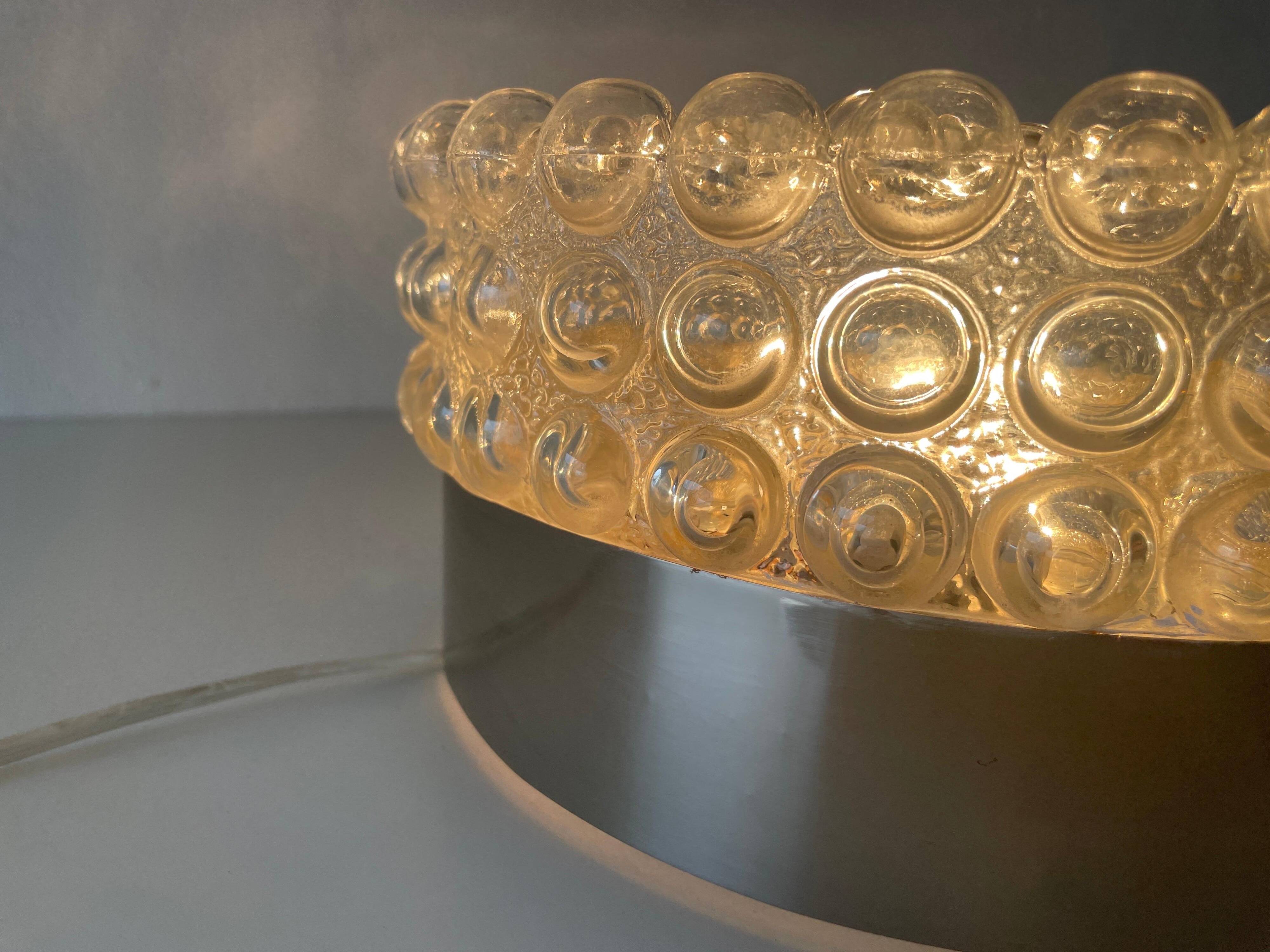 Round bubble glass wall lamp or flush mount by Limburg, 1960s, Germany
