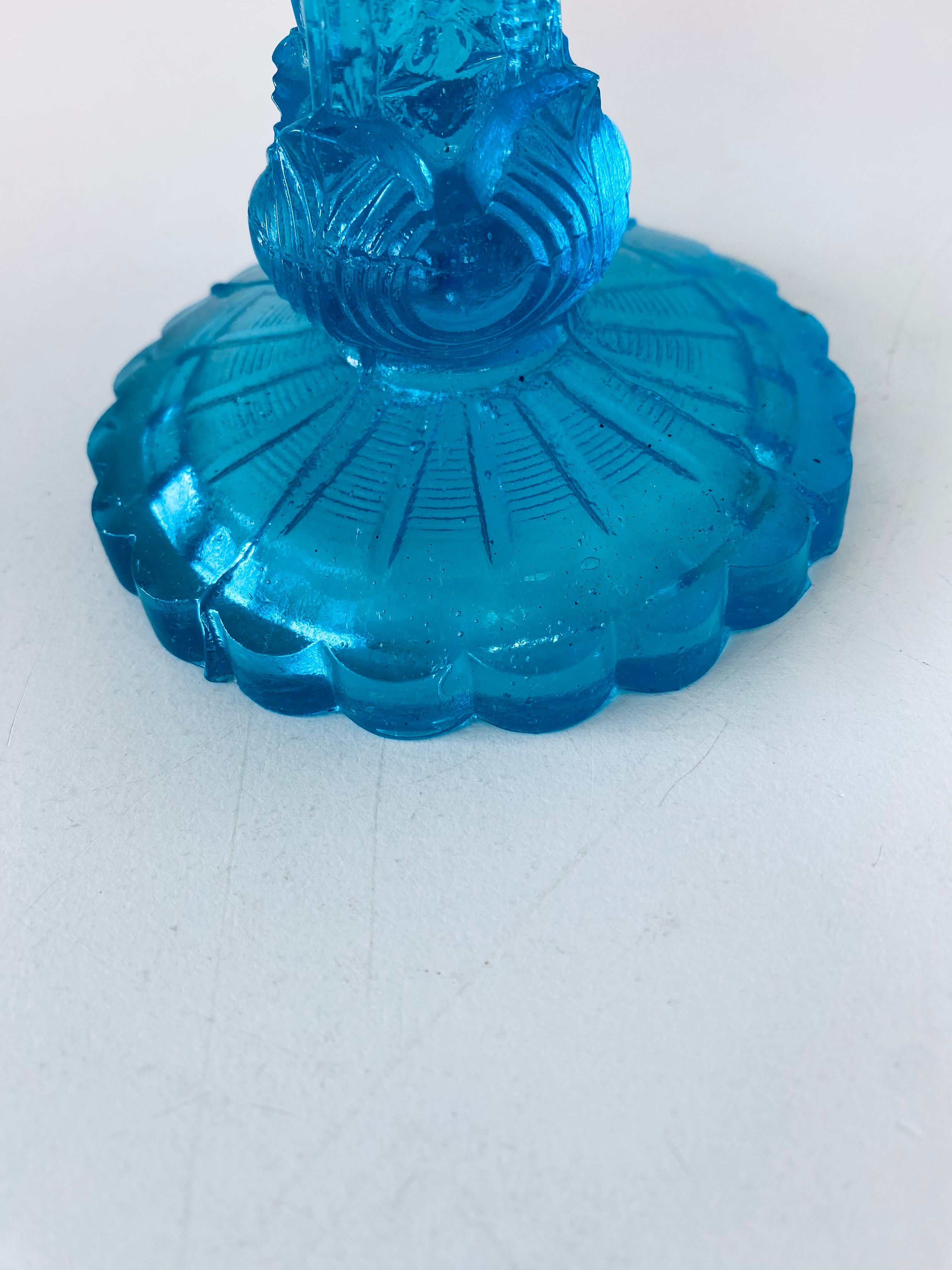Blue glass stand cup