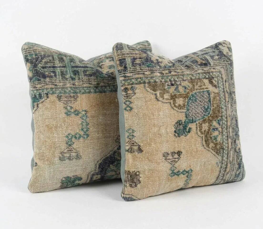 Set of 2 vintage Turkish cushion covers 48x51 cm
