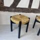 2 "Meribel" stools in black by Charlotte Perriand, 1960