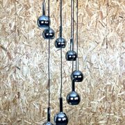 Lampe cascade plafonnier chrome space age 60s 70s Wortmann & Filz