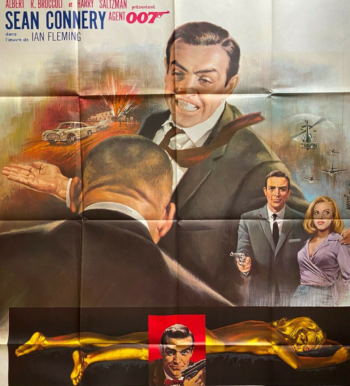 Movie poster "Goldfinger" James Bond, Sean Connery 1970