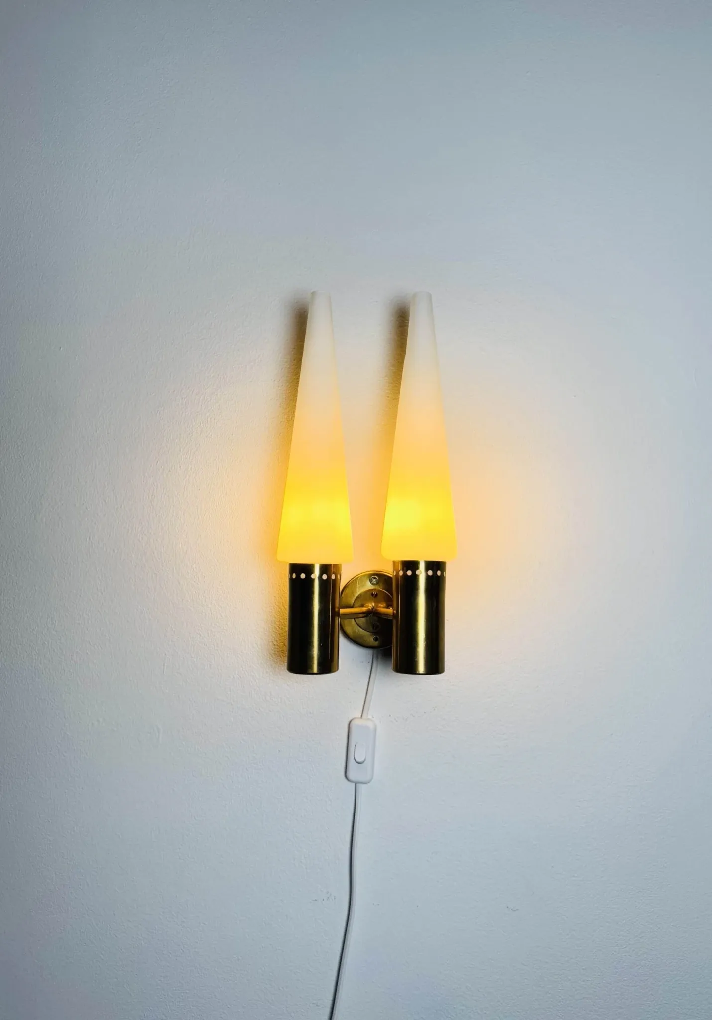 Brass Coloured Double Wall Lamp By Hans-Agne Jakobsson For Markaryd, Sweden, 1960S