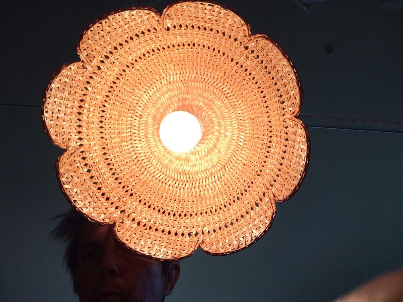 Wicker pendant shape vintage flower