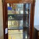 Louis XVI style display case in veneer marquetry, late 19th century