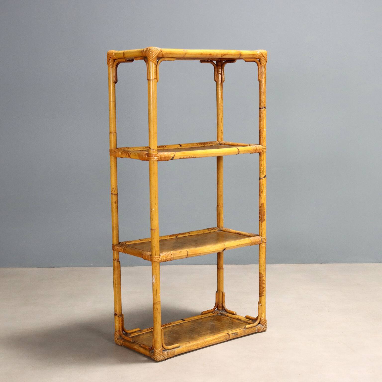 Small 1980s bamboo bookcase