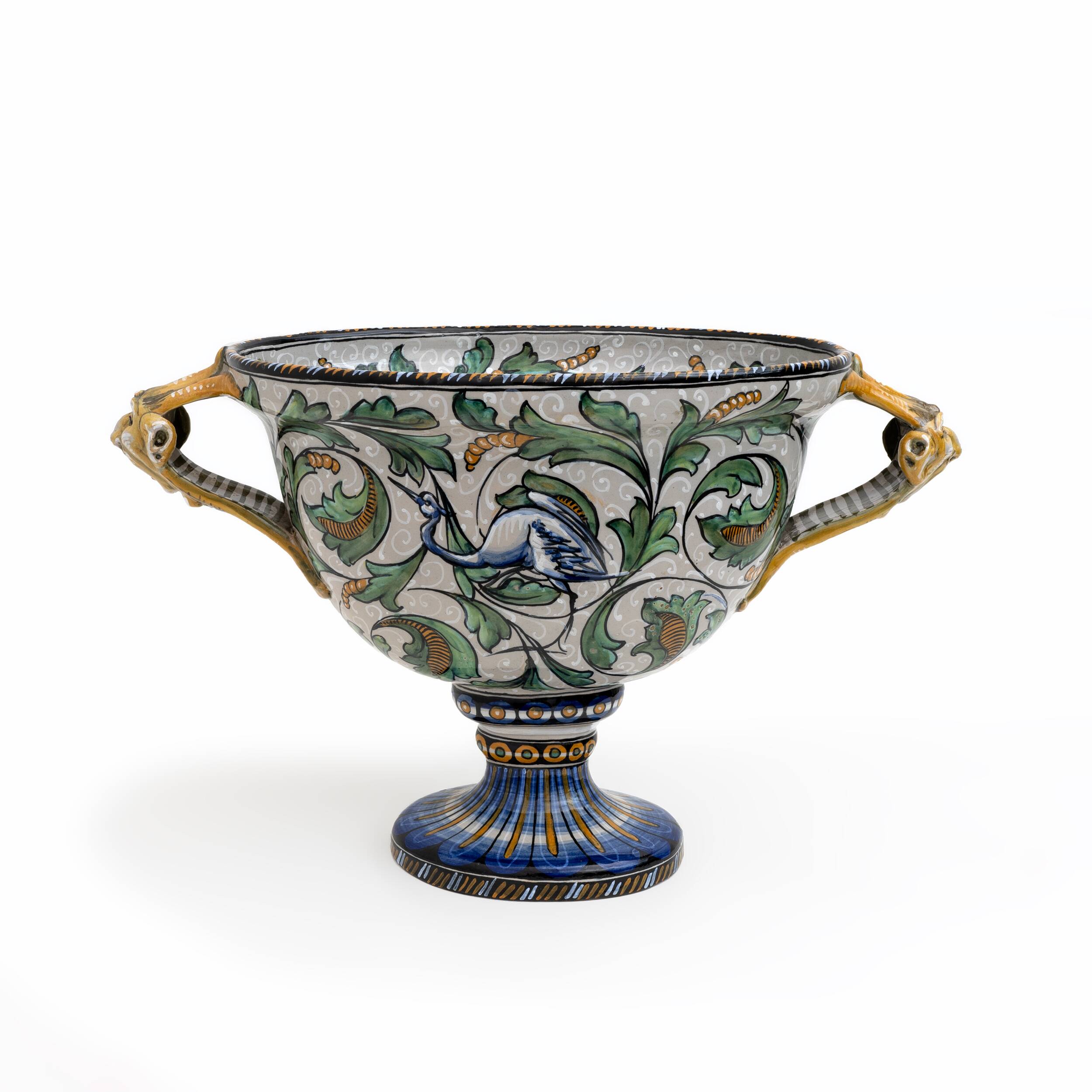 Manufactory "Maiolica Artistica Pesarese "MAP" Two-Handled Vase 1920s Italy