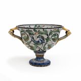 Manufactory "Maiolica Artistica Pesarese "MAP" Two-Handled Vase 1920s Italy