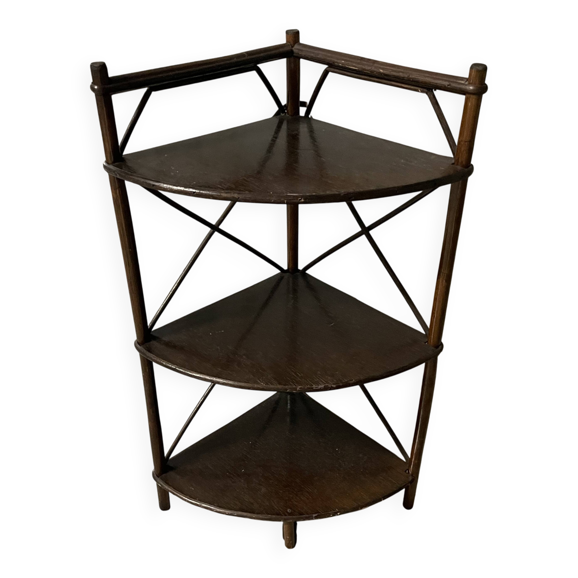 70s rattan corner cabinet