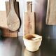 Mortier et pilon en bois brut