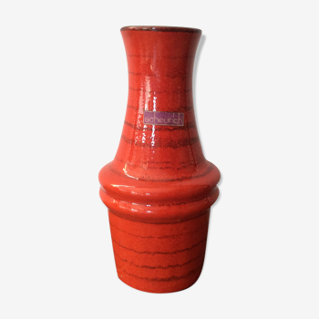 Vase en céramique rouge Scheurich vintage