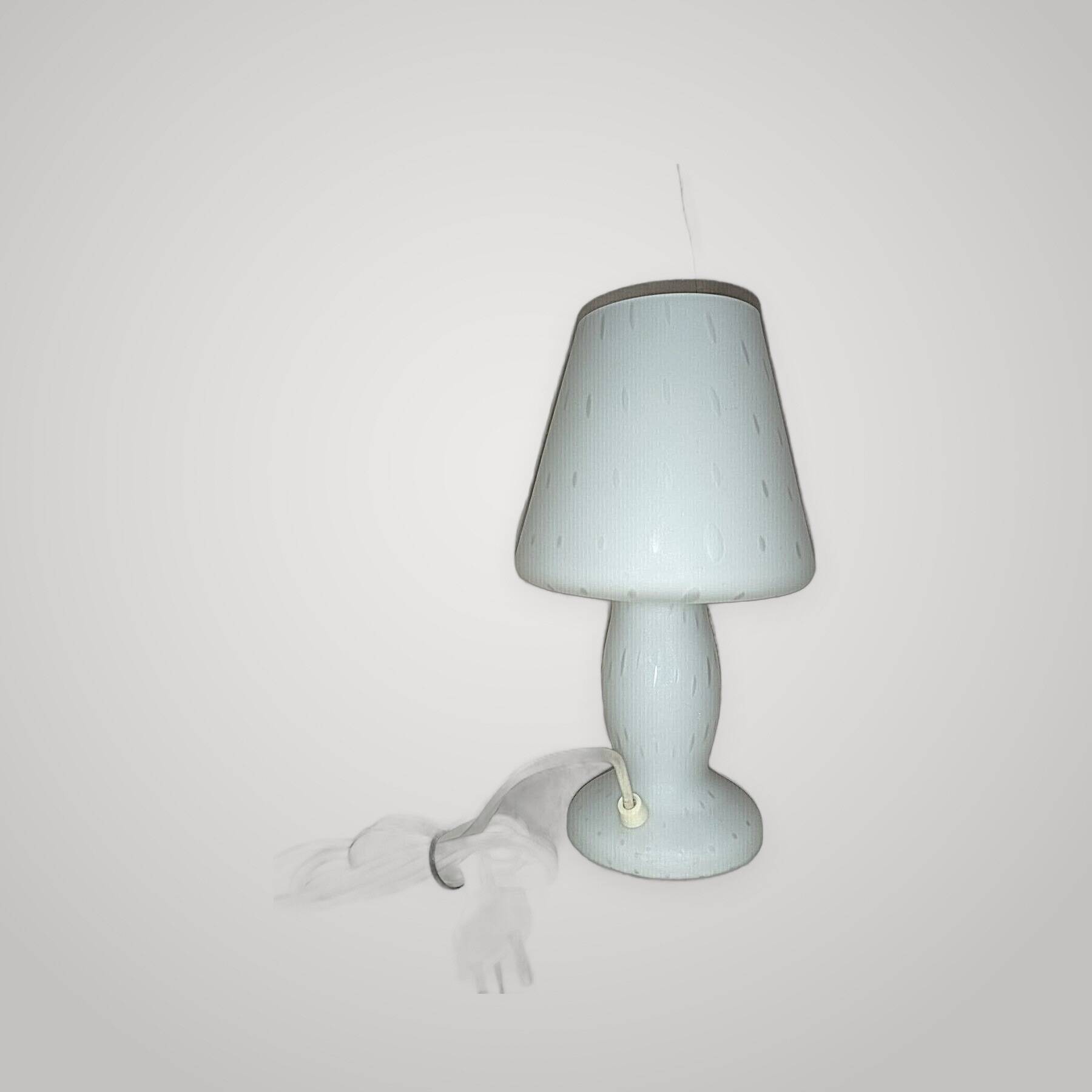 Vintage Murano Opaline Mushroom Lamp with Tinsel Diffuser? Table Mushroom