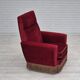 1970s, Danish highback armchair, original condition, red furniture velour.