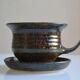 1970s ceramic cup and saucer signed